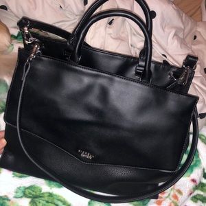 Carry all black pleather purse/satchel